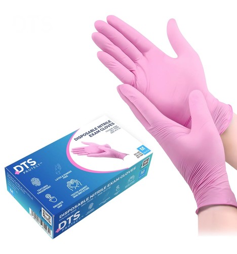 100 pink nitrile gloves latex - 100,