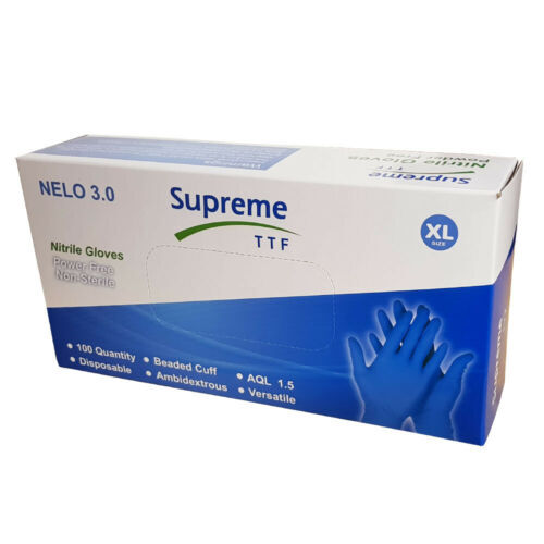 Blue nitrile disposable gloves - blue,