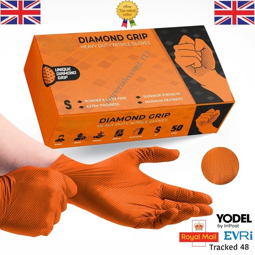 Nitrile diamond grip gloves - nitrile,
