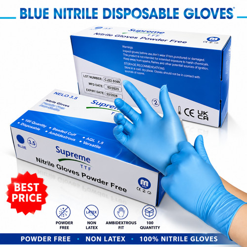 100 disposable nitrile gloves - 100,