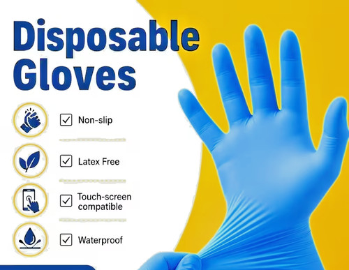 100 disposable nitrile gloves - 100,