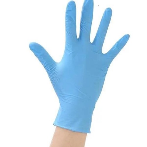 Blue disposable nitrile gloves - blue,