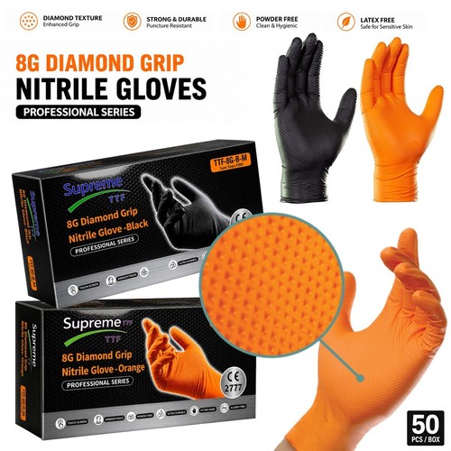 Orange nitrile disposable - orange,