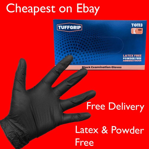 Black disposable gloves - black,