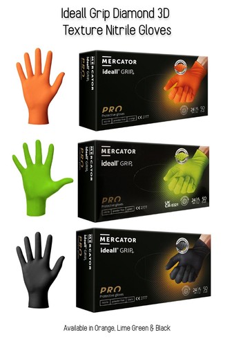 Nitrile gloves orange - nitrile, green