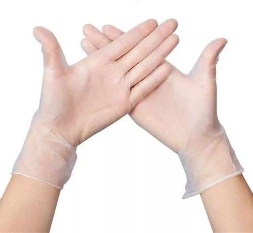 Clear vinyl disposable gloves - clear,